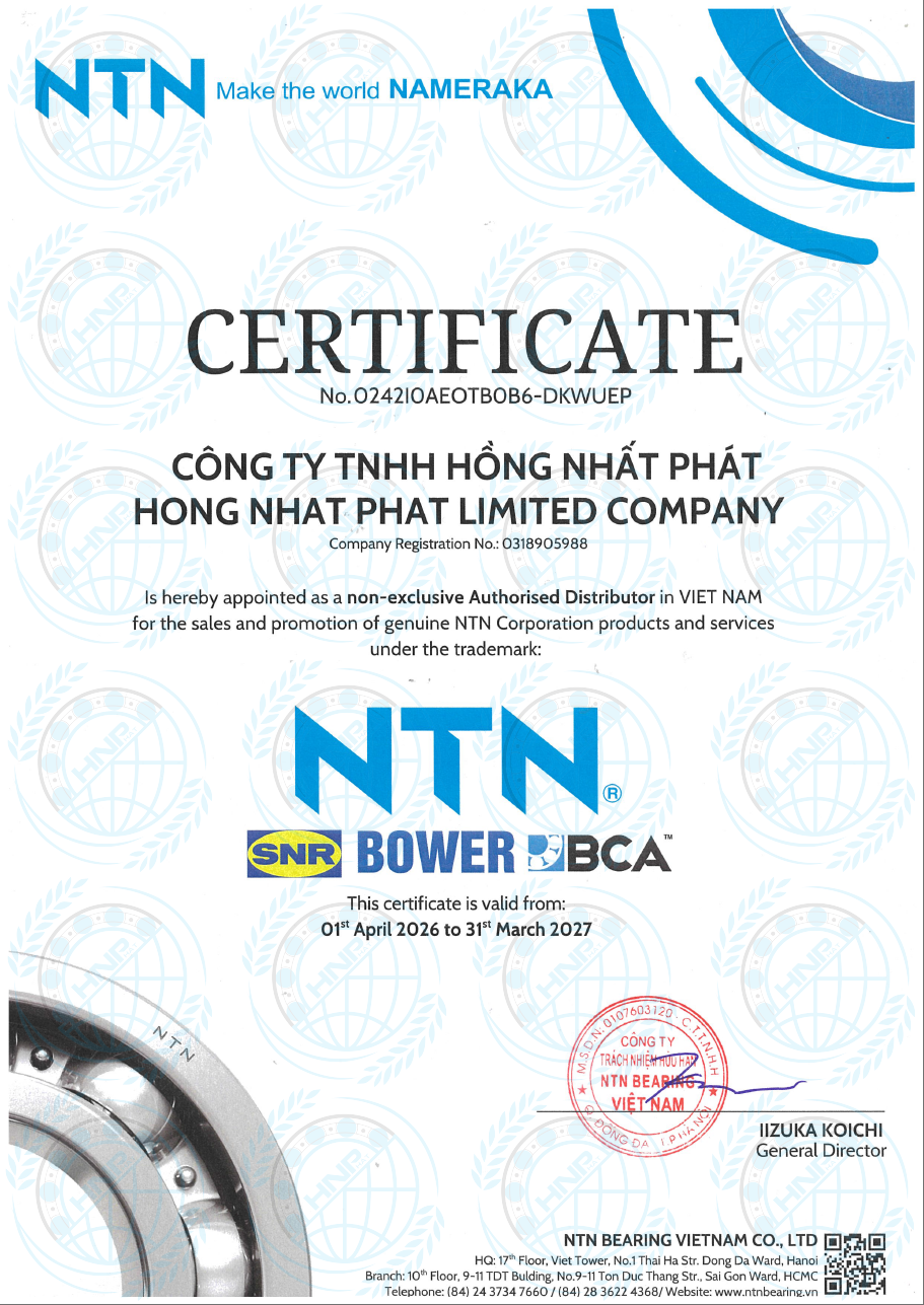 Chứng Nhận Nhà Phân Phối Công Nghiêp Được Ủy Quyền