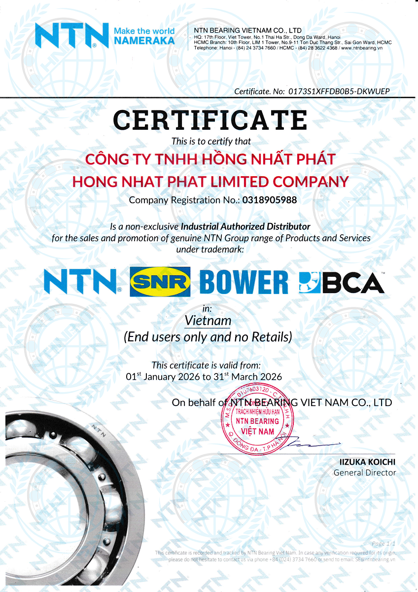 Chứng Nhận Nhà Phân Phối Công Nghiêp Được Ủy Quyền